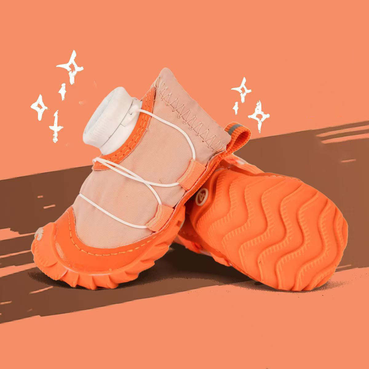 Stylish Colorblock Dog Shoes With Dial Fit System - 4-Pack