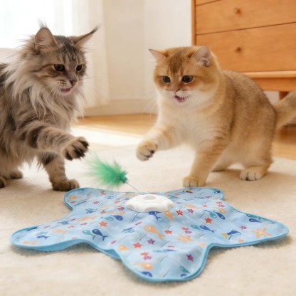 Interactive Hide & Seek Cat Toy With Moving Feather