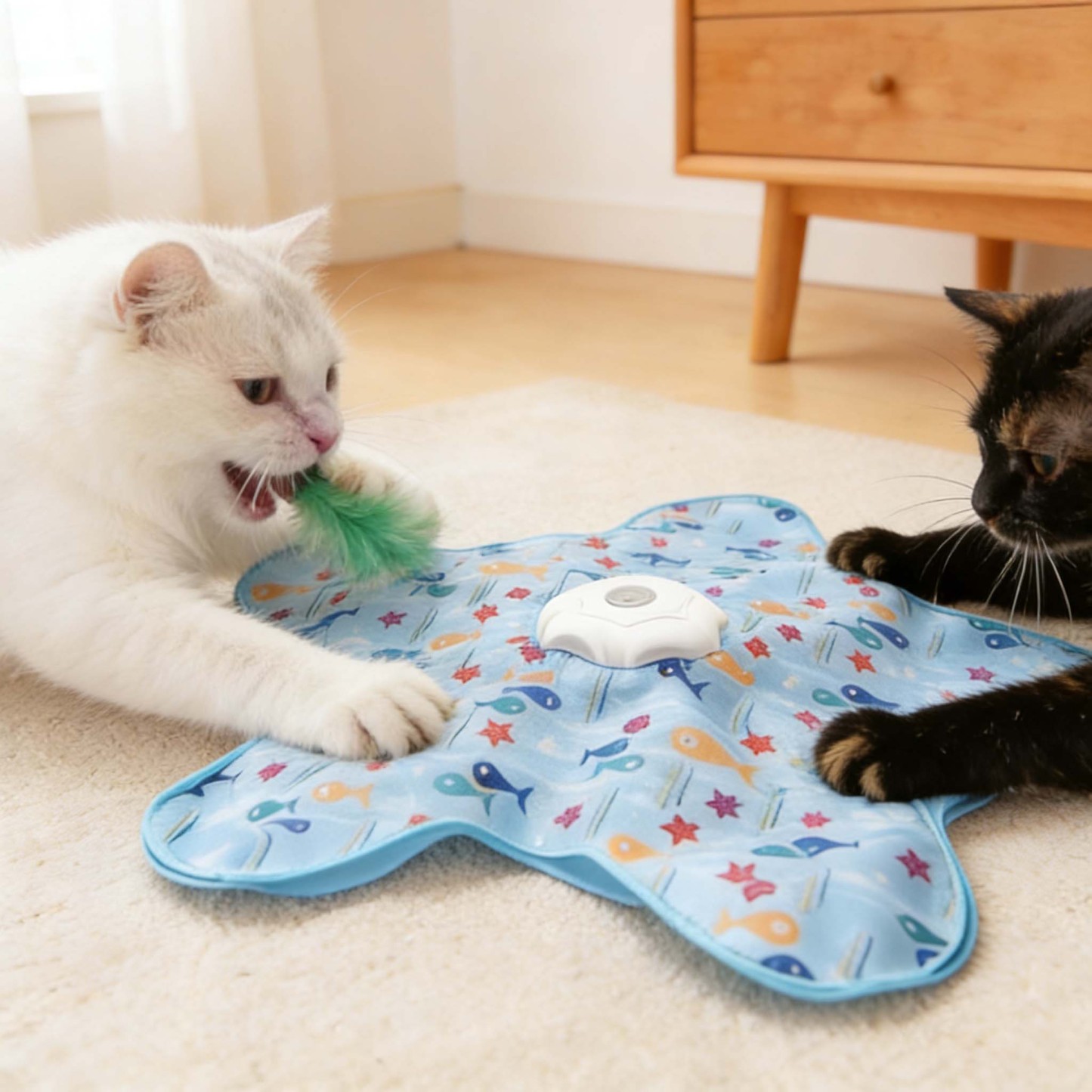 Interactive Hide & Seek Cat Toy With Moving Feather