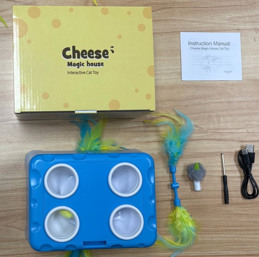 3-in-1 Automatic Interactive Cat Toy – Mouse, Feather & Sound Play