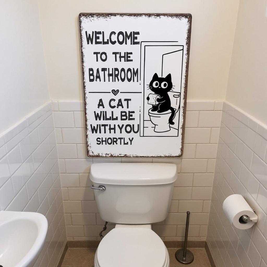 Vintage Black & White Humor Metal Sign - BW010