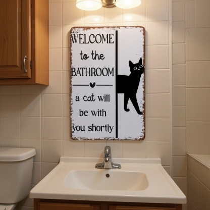 Vintage Black & White Humor Metal Sign - BW006