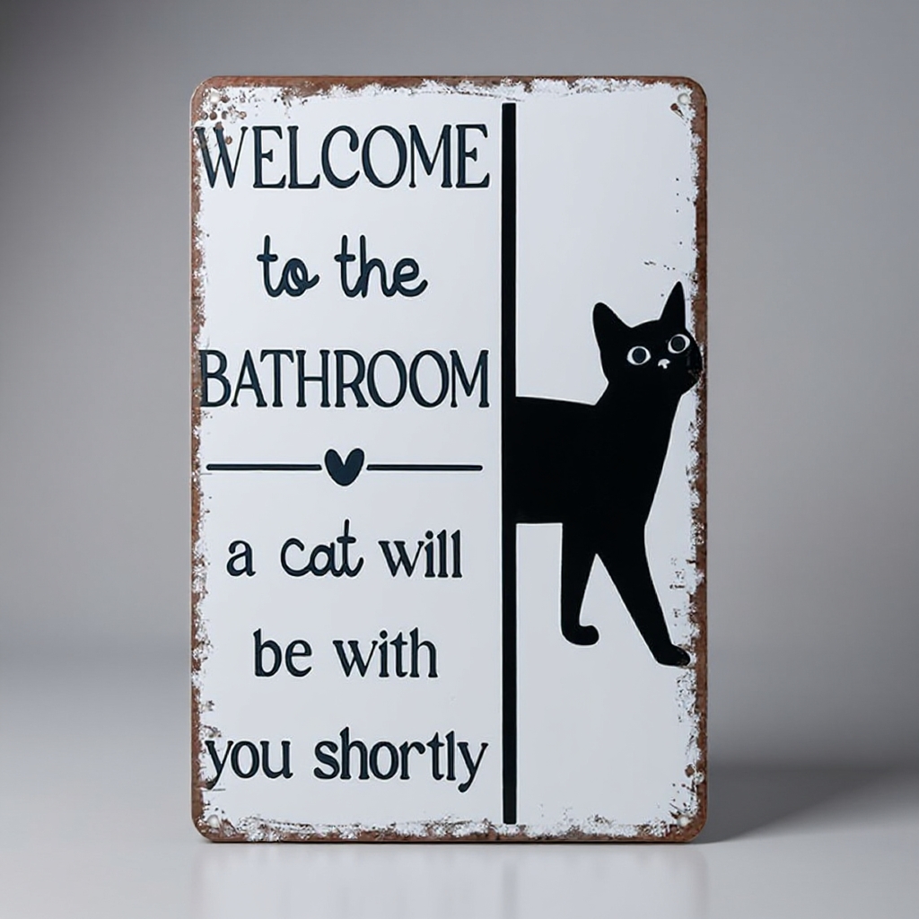 Vintage Black & White Humor Metal Sign - BW006
