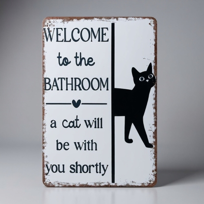 Vintage Black & White Humor Metal Sign - BW006