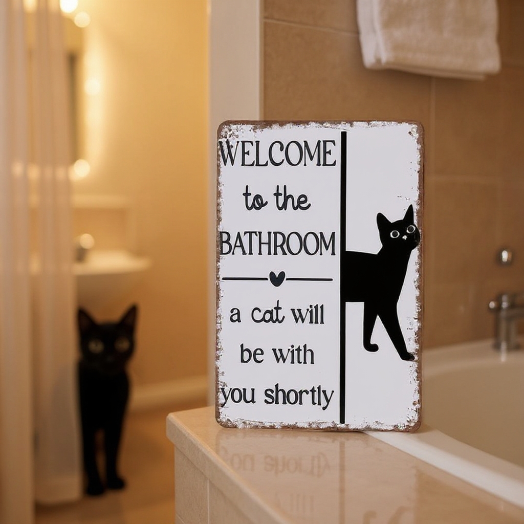 Vintage Black & White Humor Metal Sign - BW006