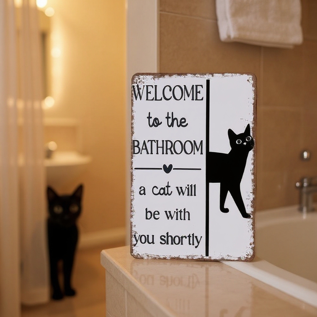 Vintage Black & White Humor Metal Sign - BW006