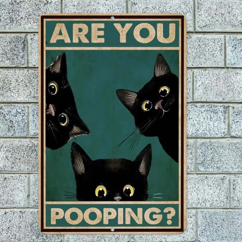 Vintage Black & White Humor Metal Sign