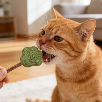 Mint Catnip Dental Chew Stick – Natural Silvervine Teething & Breath Freshening Cat Toy