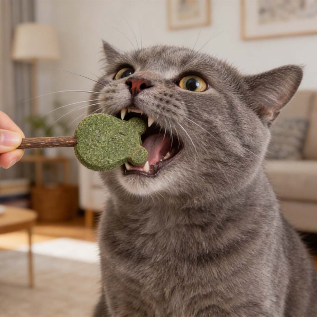 Mint Catnip Dental Chew Stick – Natural Silvervine Teething & Breath Freshening Cat Toy