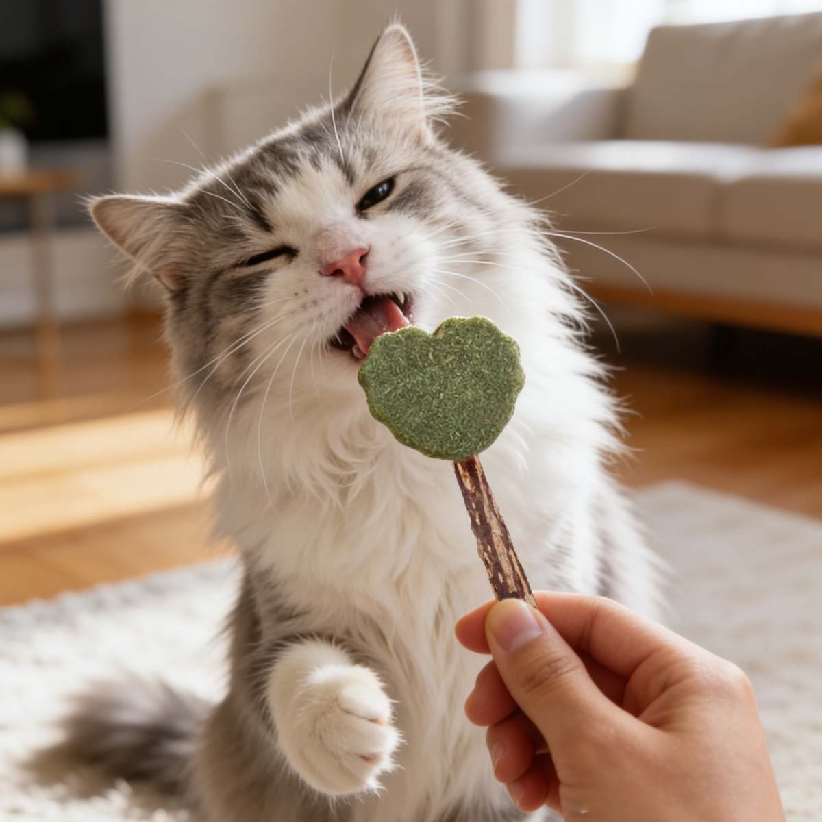 Mint Catnip Dental Chew Stick – Natural Silvervine Teething & Breath Freshening Cat Toy