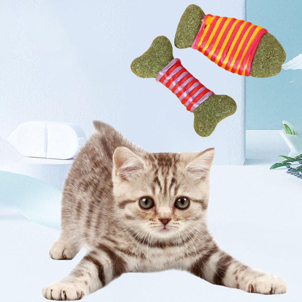 Colorful Rope Catnip Chew Toy For Cats - 2PCS