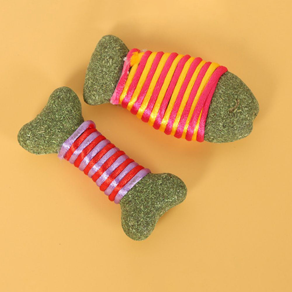 Colorful Rope Catnip Chew Toy For Cats - 2PCS