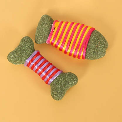 Colorful Rope Catnip Chew Toy For Cats - 2PCS