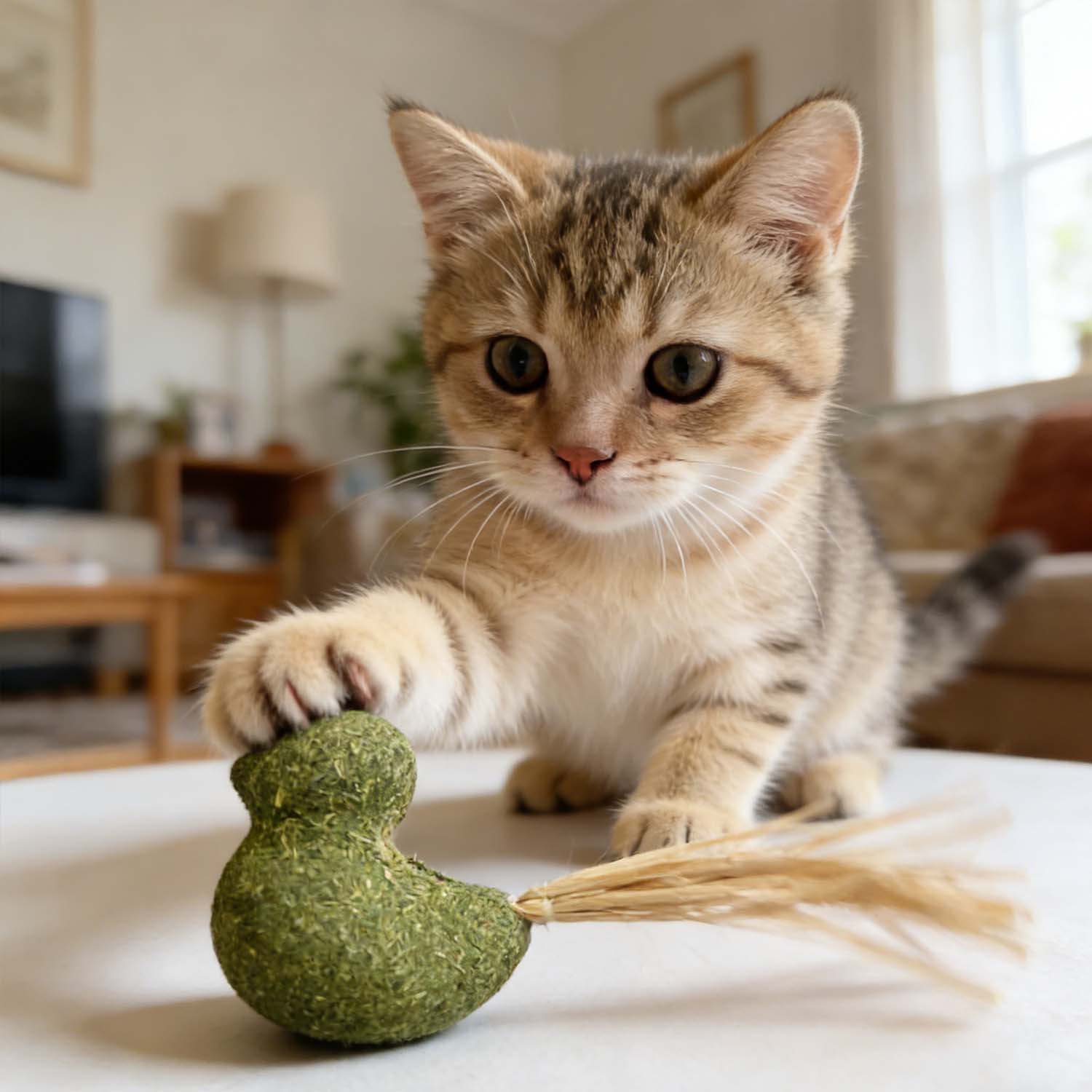 Raffia Catnip Chew Toy – Natural Handmade Play Toy For Cats