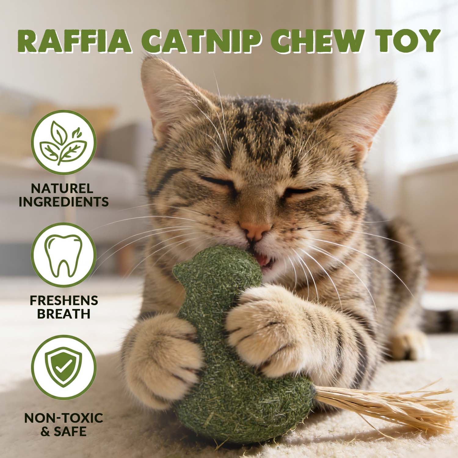 Raffia Catnip Chew Toy – Natural Handmade Play Toy For Cats