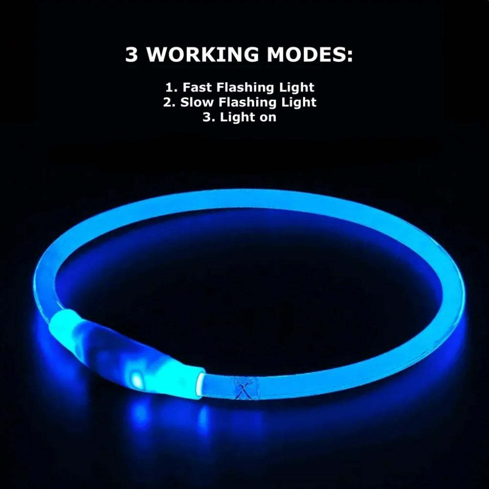 USB Rechargeable Fiber Optic LED Pet Collar