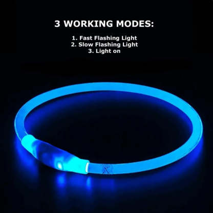 USB Rechargeable Fiber Optic LED Pet Collar
