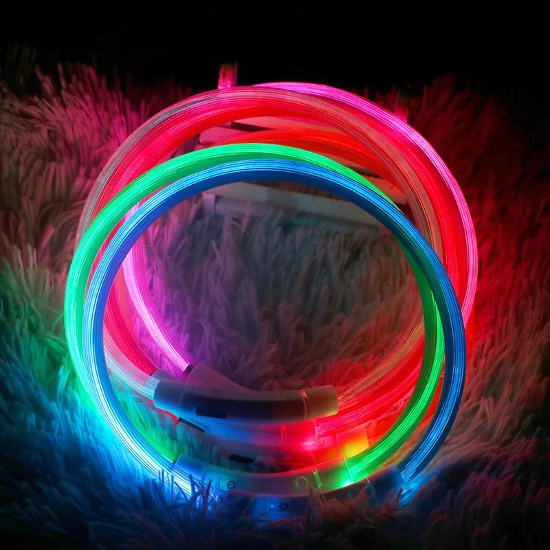 USB Rechargeable Fiber Optic LED Pet Collar