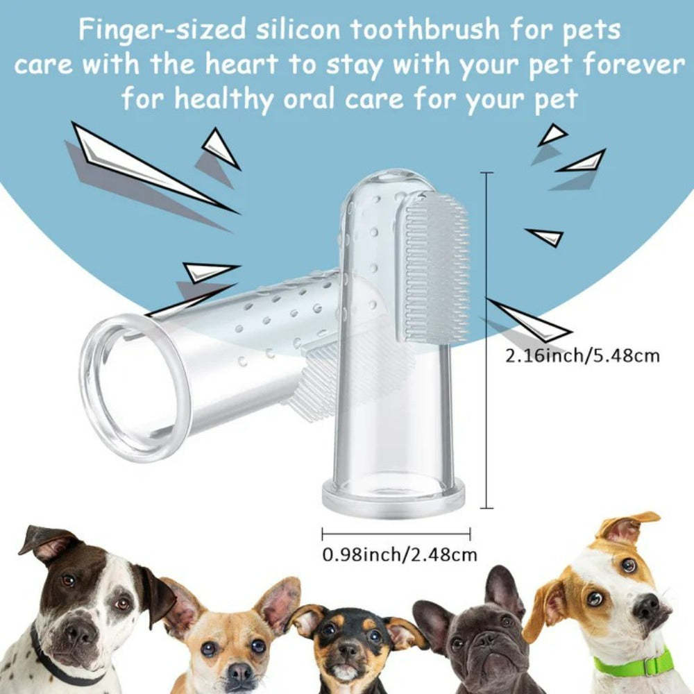 Silicone Finger Toothbrush For Dogs & Cats