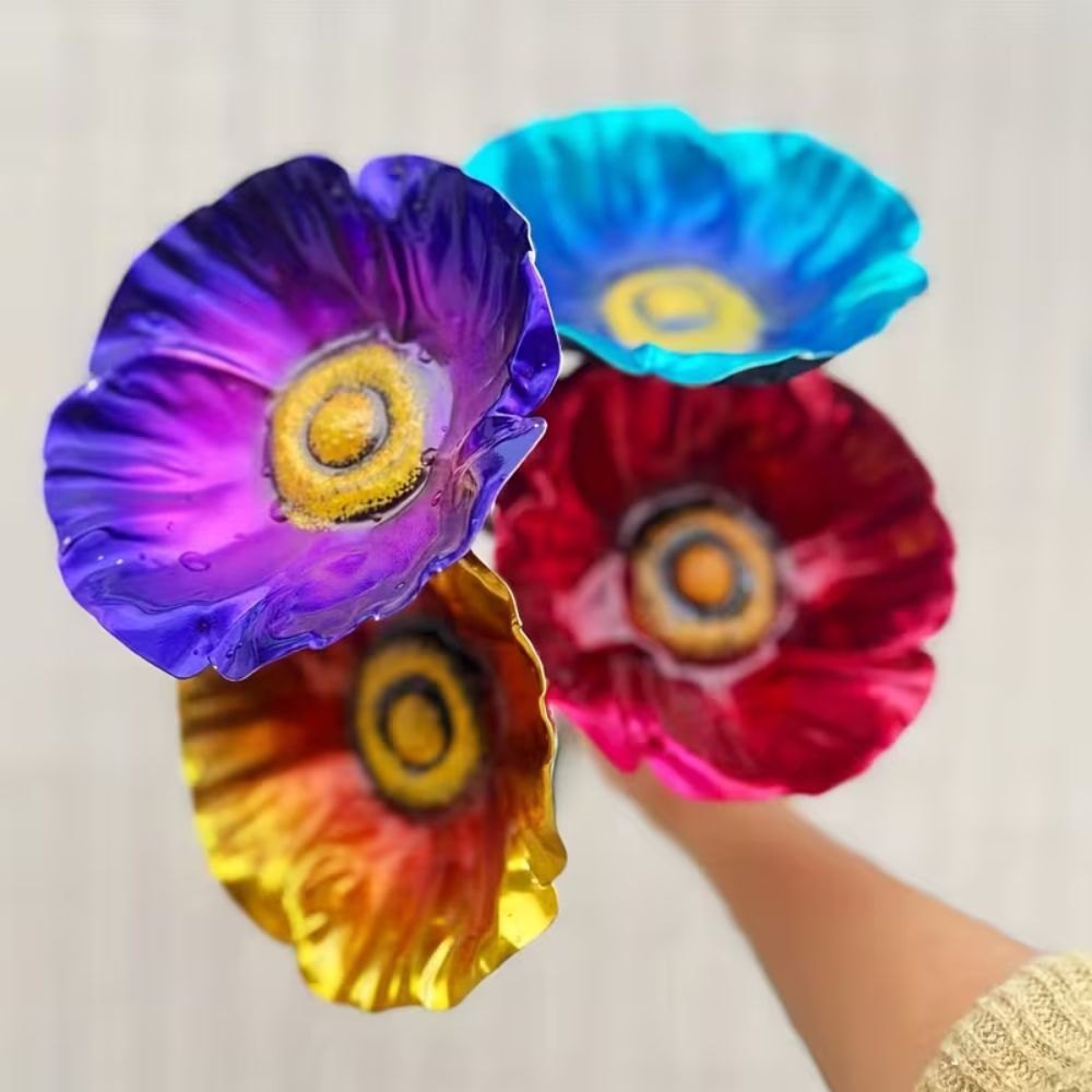 Handmade Metal Flower Garden Stake