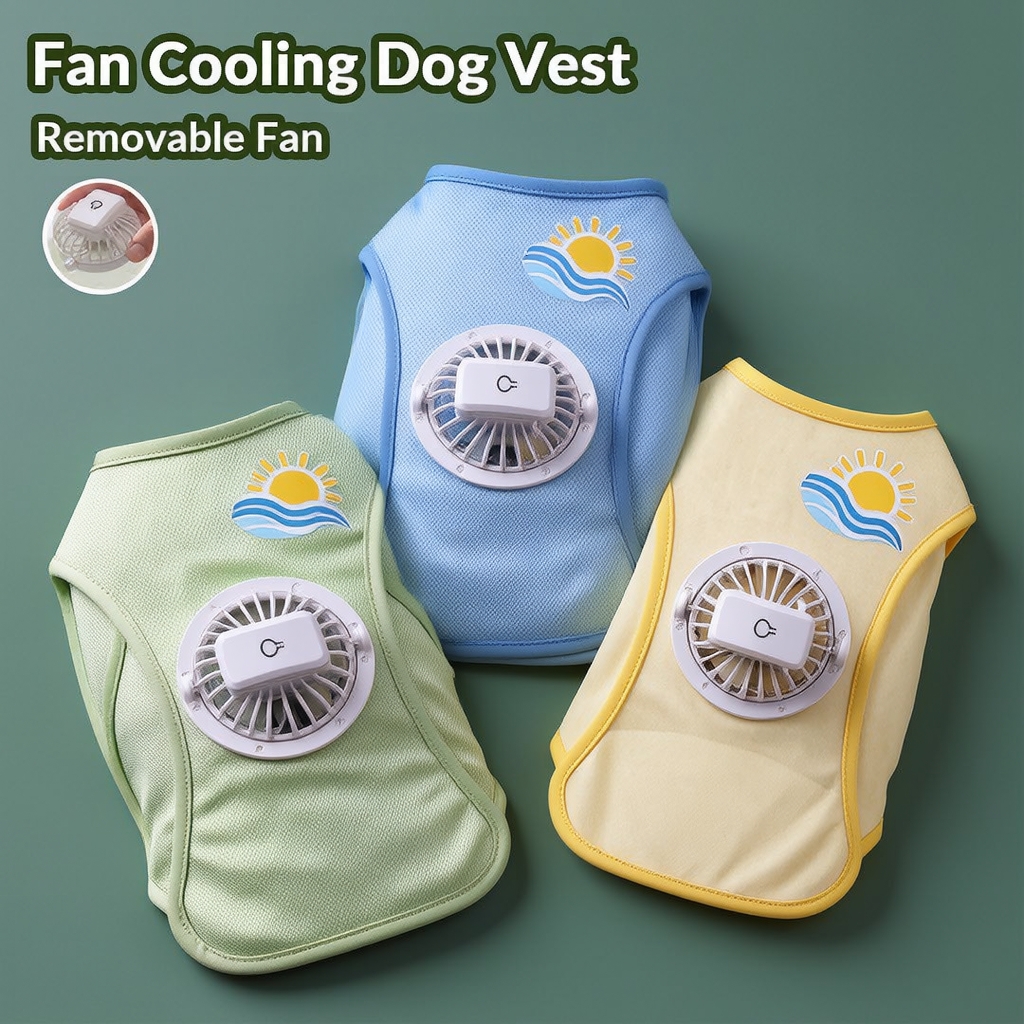 Rechargeable Dog Cooling Vest With Removable Fan