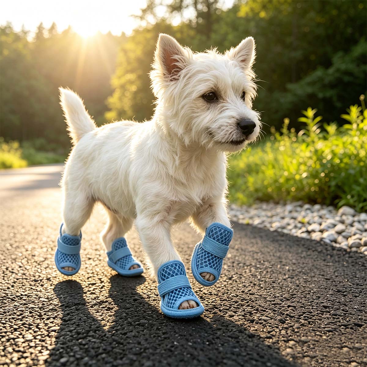 Breathable Mesh Dog Sandals – Anti-Slip Summer Paw Protectors - 4-Pack