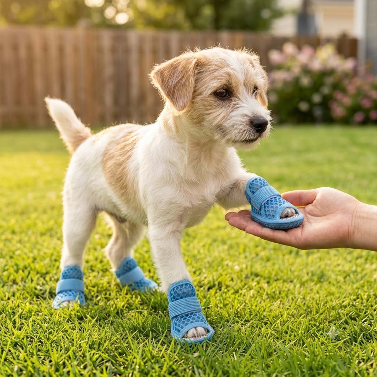 Breathable Mesh Dog Sandals – Anti-Slip Summer Paw Protectors - 4-Pack