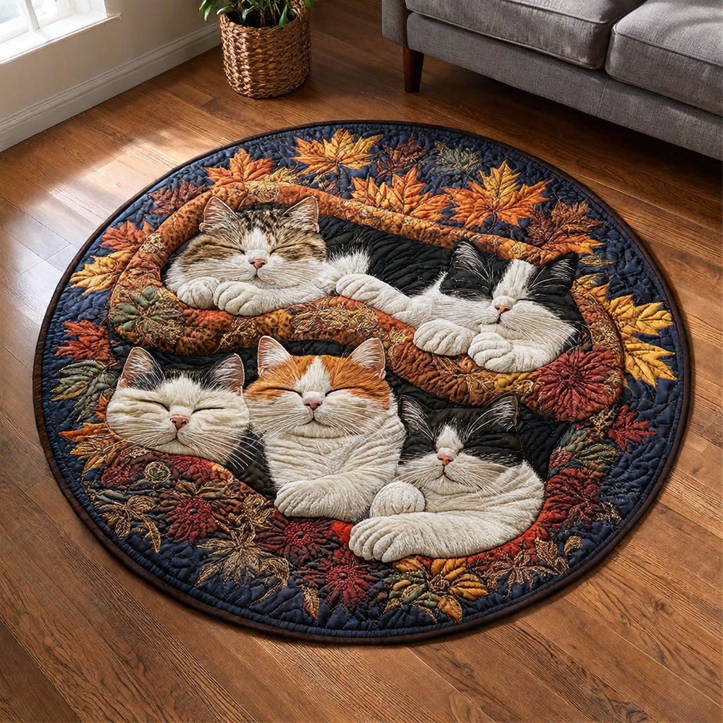 Lazy Cats Round Rug - H743