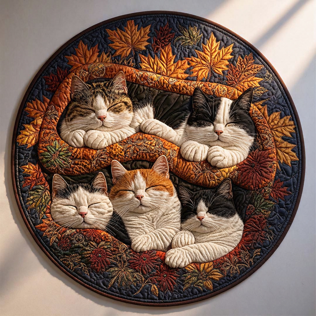 Lazy Cats Round Rug - H743
