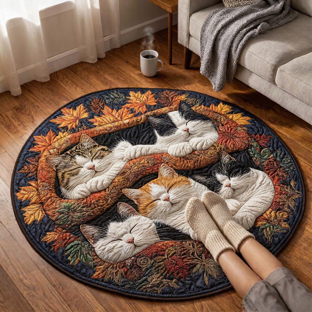 Lazy Cats Round Rug - H743