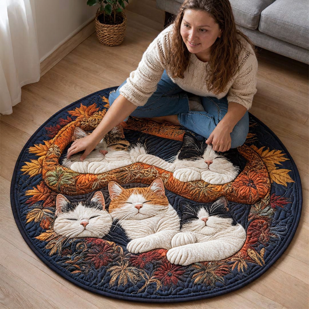 Lazy Cats Round Rug - H743