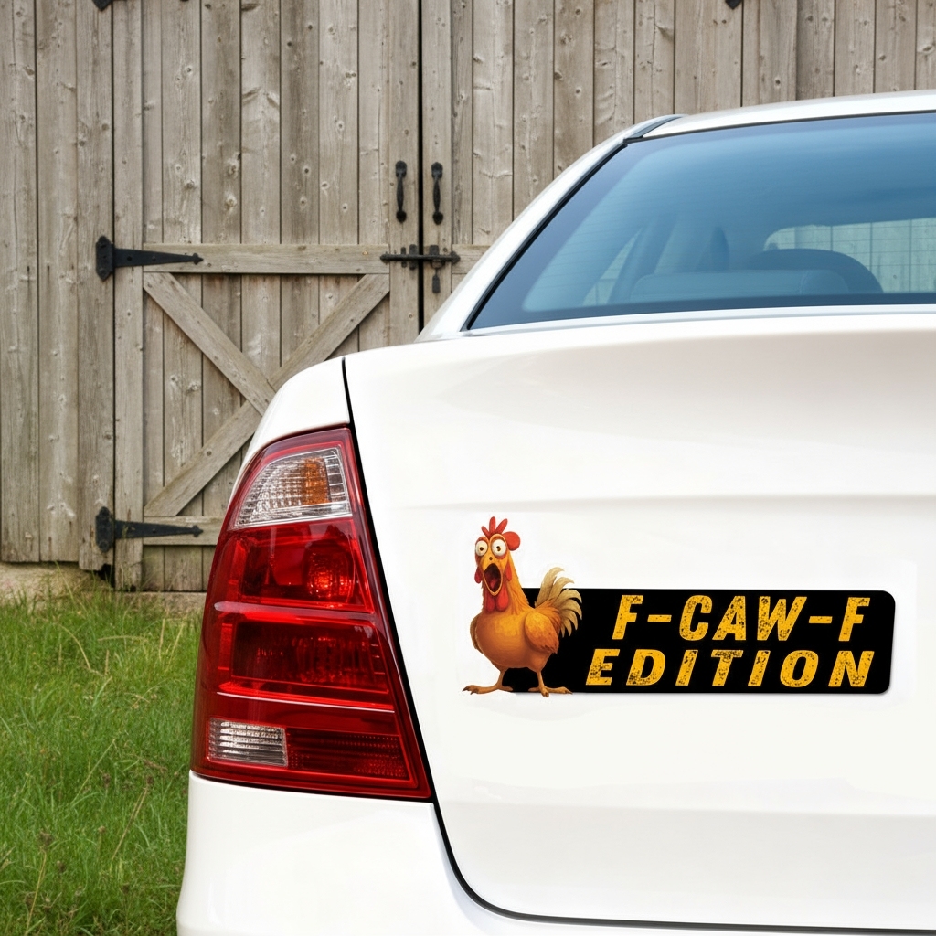 F-CAW-F Funny Rooster Car Badge Laser Cutting Car Emblem