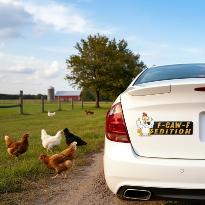 F-CAW-F Funny Chicken Car Badge Laser Cutting Car Emblem