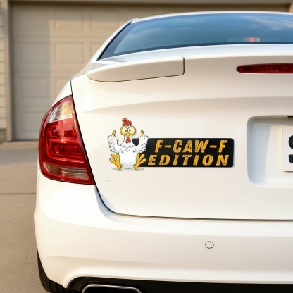 F-CAW-F Funny Chicken Car Badge Laser Cutting Car Emblem