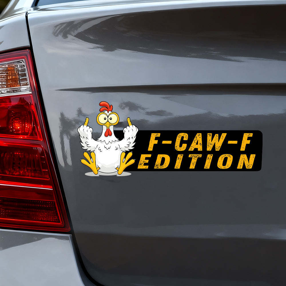 F-CAW-F Funny Chicken Car Badge Laser Cutting Car Emblem