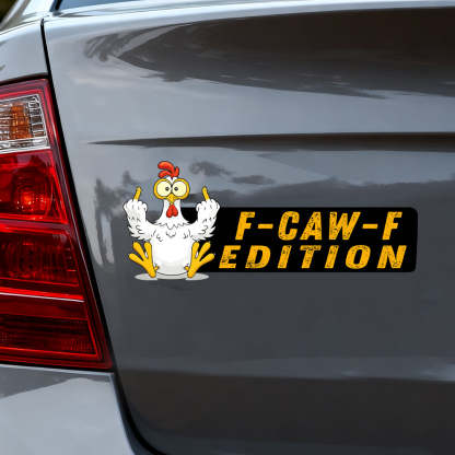 F-CAW-F Funny Chicken Car Badge Laser Cutting Car Emblem
