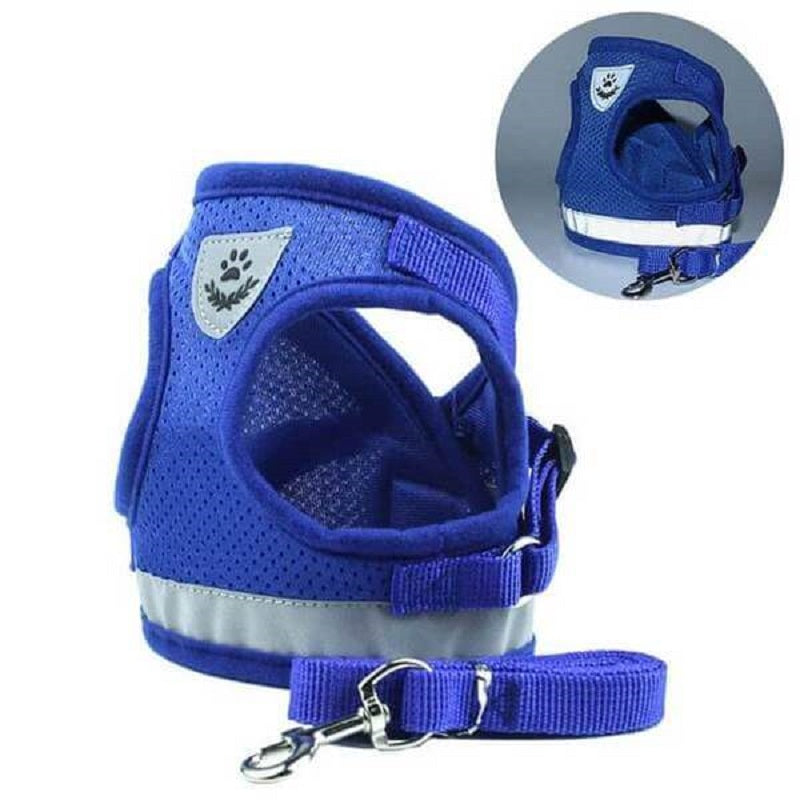 Reflective Safety Afety Harness and Leash Set (For Dogs XXXS to M)