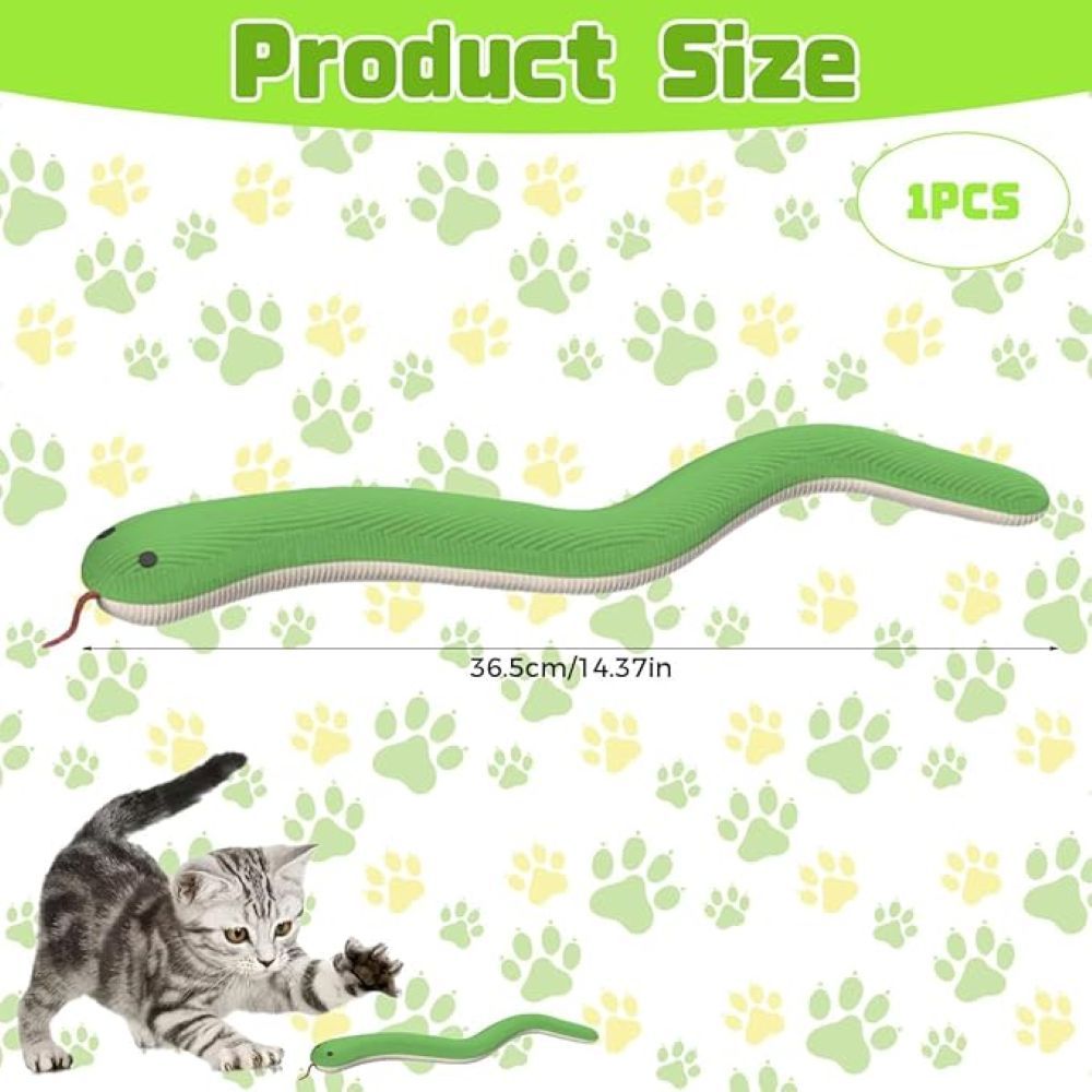 Interactive Snake Plush Toy for Cats & Dogs – Crinkle Paper Inside, Bite-Resistant Design