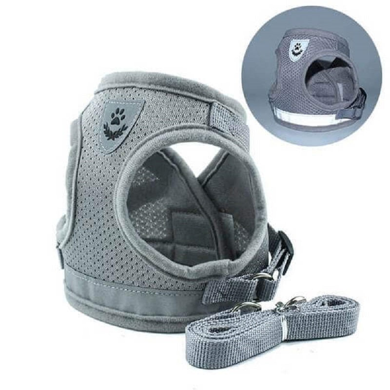 Reflective Safety Afety Harness and Leash Set (For Dogs XXXS to M)