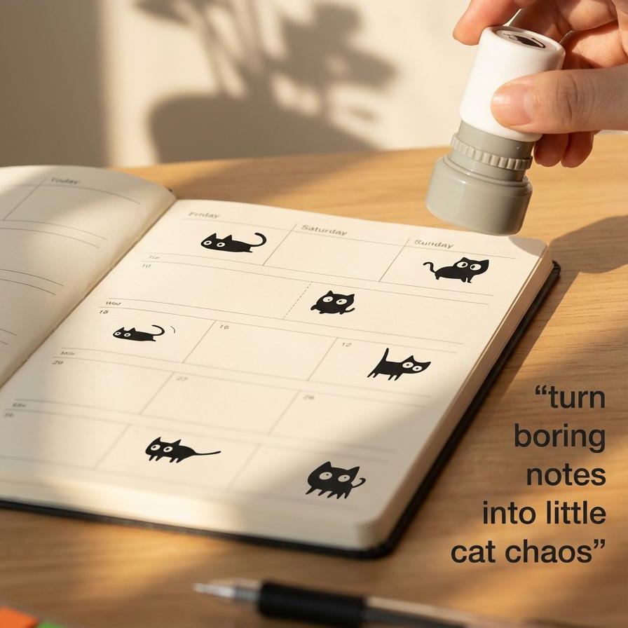 Self-Inking Mini Cat Stamps