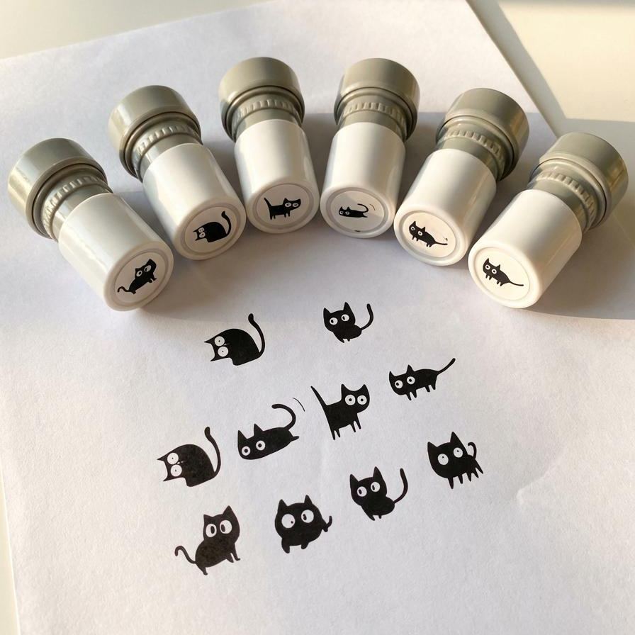 Self-Inking Mini Cat Stamps