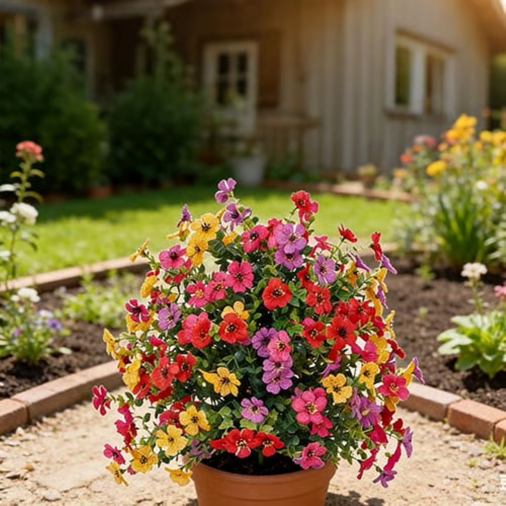 Artificial Violet for Outdoor Indoor Garden Home Decoration