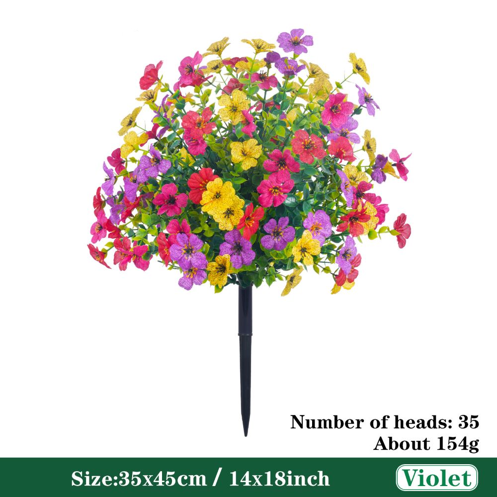 Artificial Violet for Outdoor Indoor Garden Home Decoration