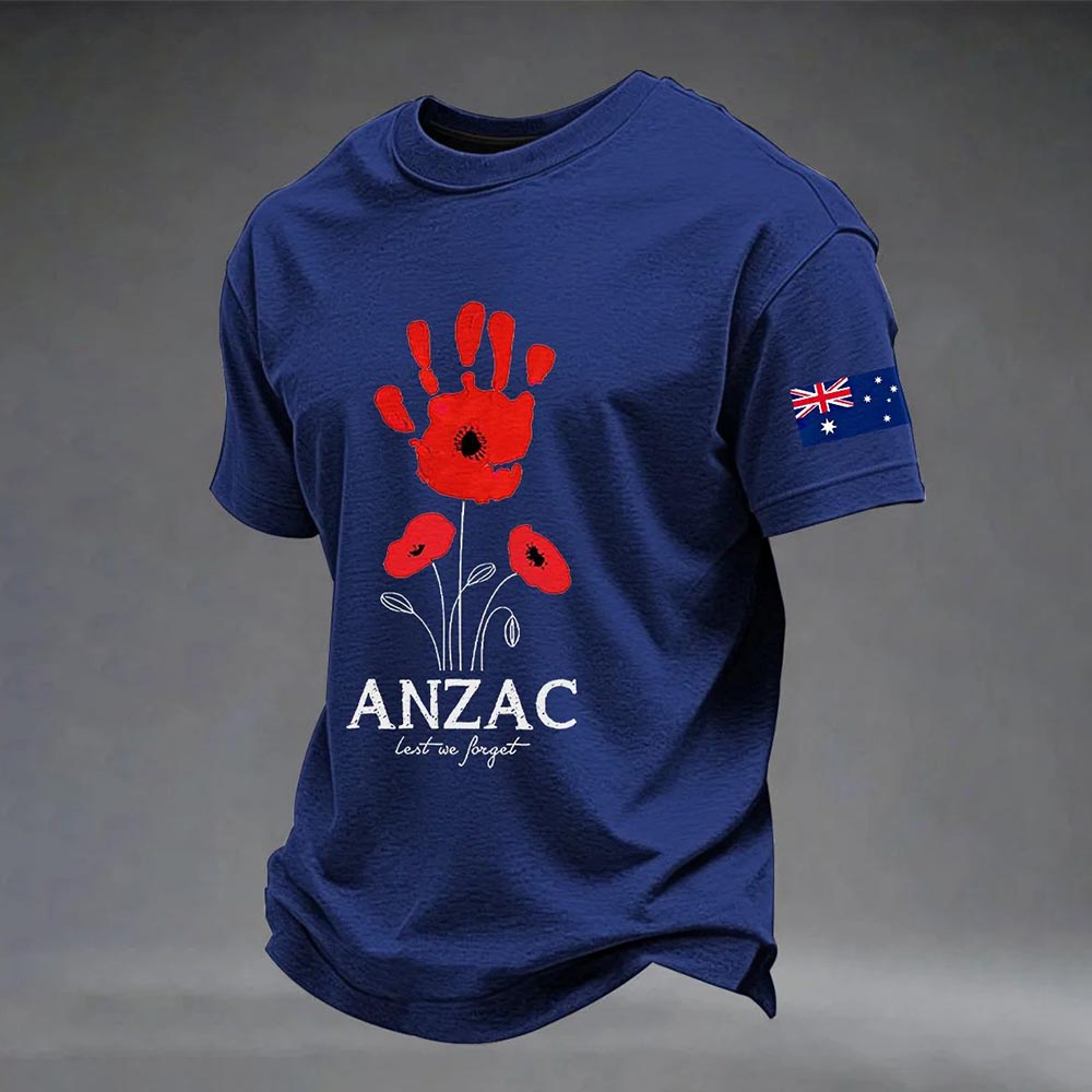Men's Australia Anzac Day Lest We Forget Short Sleeve T-shirt