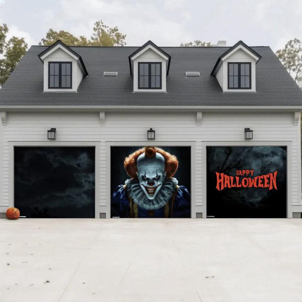 Creepy Clown Halloween Garage Door Covers HC001