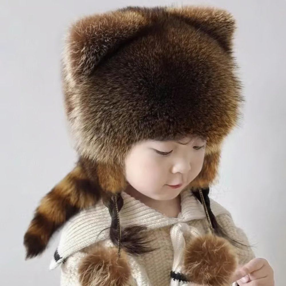Winter Cute Raccoon Plush Hats