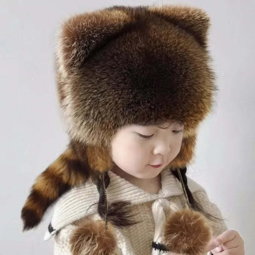 Winter Cute Raccoon Plush Hats