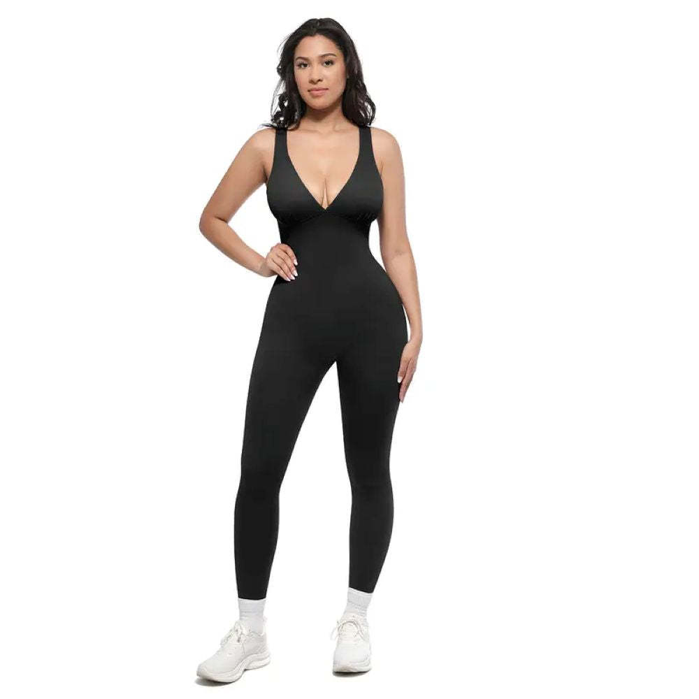 Deep V Shapewear with Chest Support Breathable High-Waisted Tummy Cont