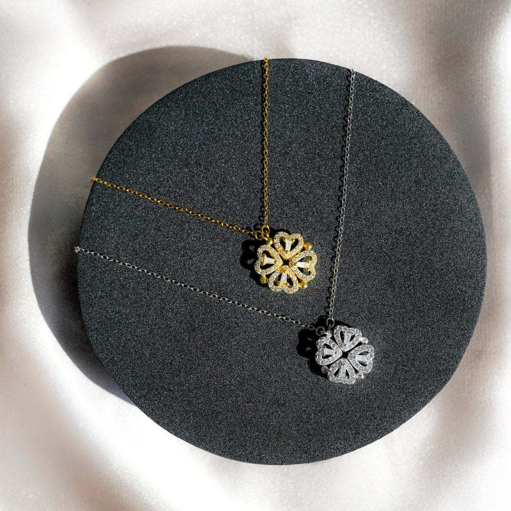 Daughter's 4-Leaf Clover "Lucky Charm" Necklace and Forever Rose Gift Box