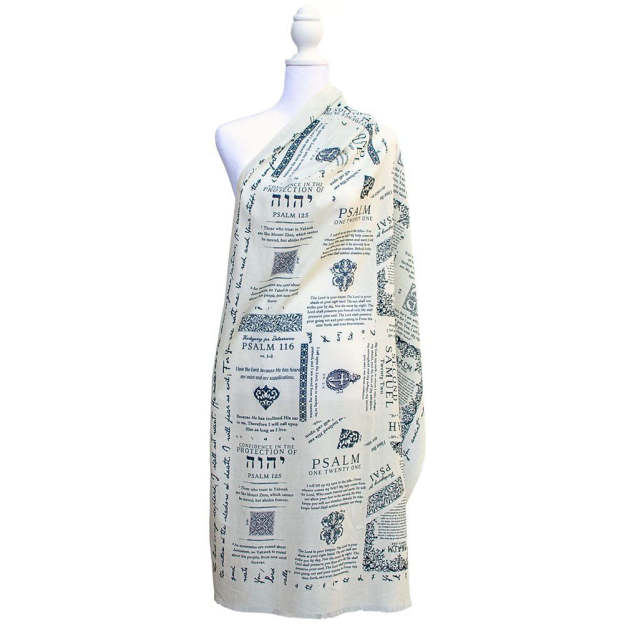 Handcrafted Christian Prayer Shawl: Protection Bible Verse Scarf, Yeshua Scripture Wrap
